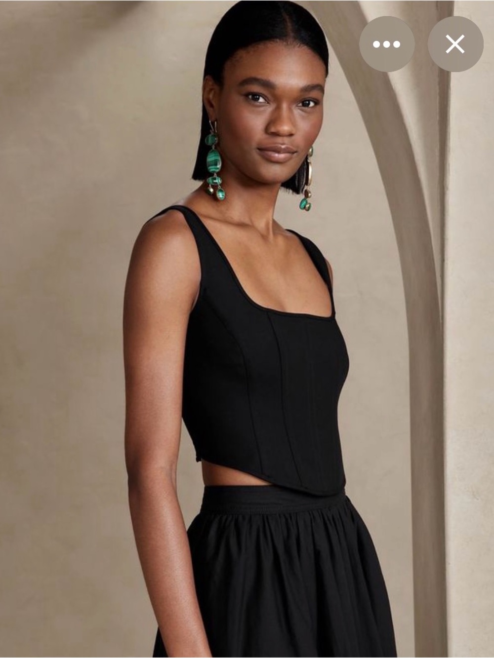 NWT Banana Republic black sleeveless square neck bustier 8